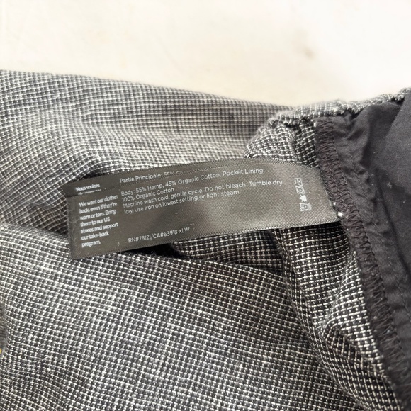 Eileen Fisher Hemp Cotton Grid Tapered Pant - Picture 7 of 7